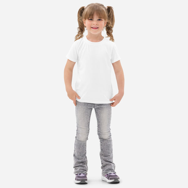 All-Over Print Kids Cotton Crew Neck T-Shirt
