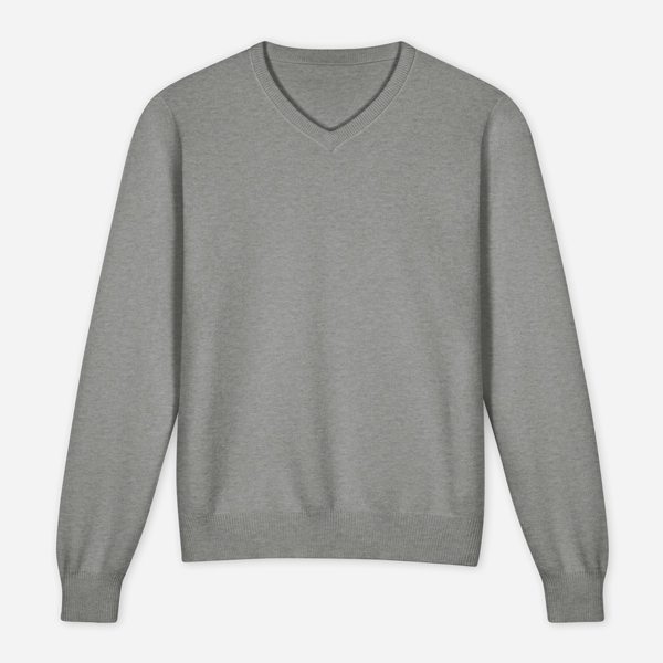 Unisex Knitted V Neck Classic Fit Sweater