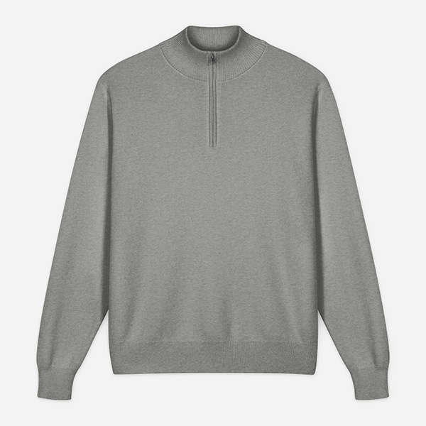 Unisex Knitted Quarter Zip Sweater
