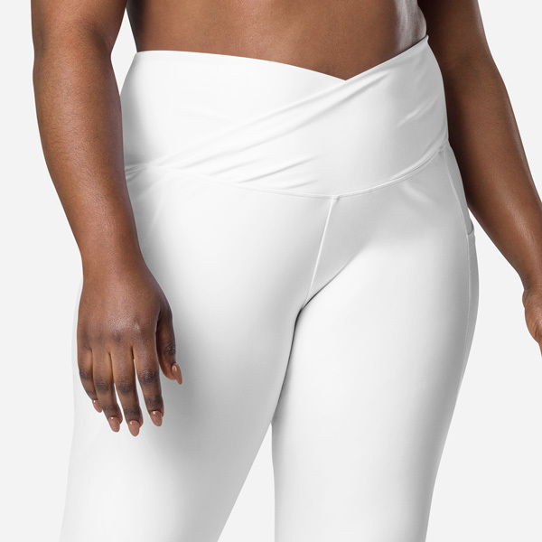 All-Over Print Recycled Crossover Leggings with Pockets