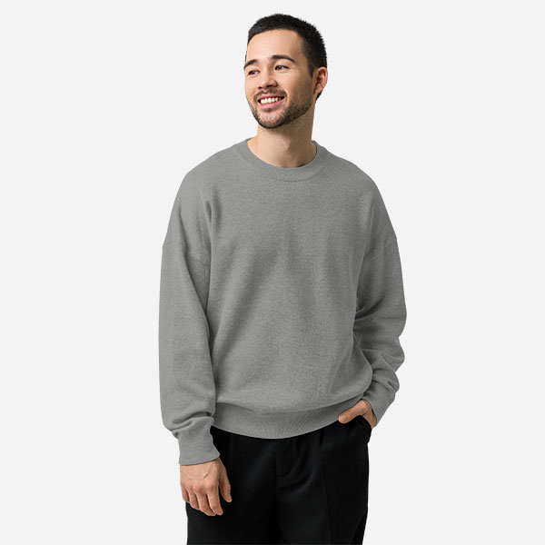 Relaxed Fit Knitted Crew Neck Sweater